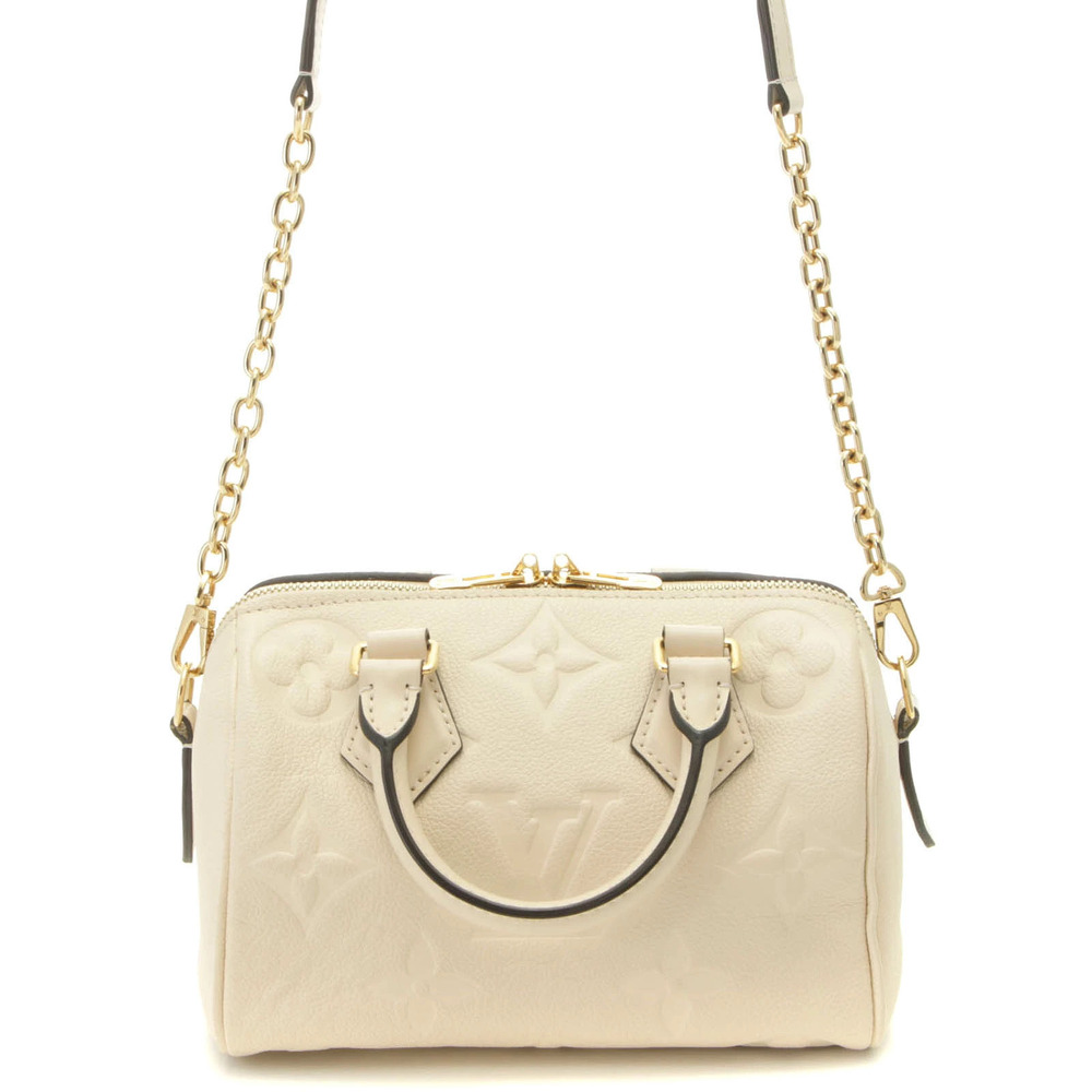 LOUIS VUITTON Speedy Bandouliere Monogram Empreinte Cream Shoulder Bag